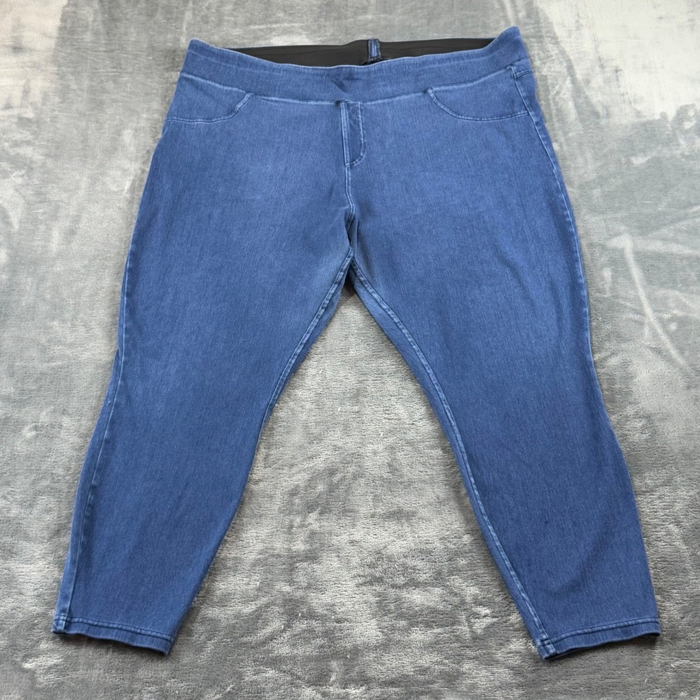 Halara Womens 2X Blue Denim Leggings High Waisted Pull On Stretch Jeggings